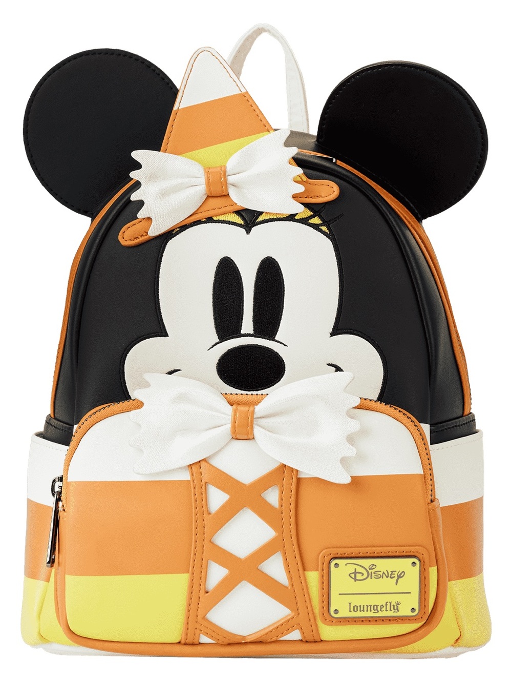 Disney Loungefly Minnie Mouse Candy Corn Backpack - Orange/Black/White NWT